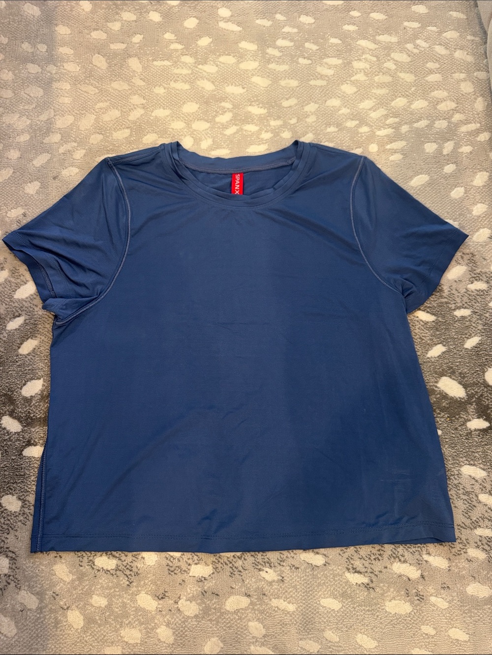 SPANX Short Sleeve Crew Neck Top in Blue